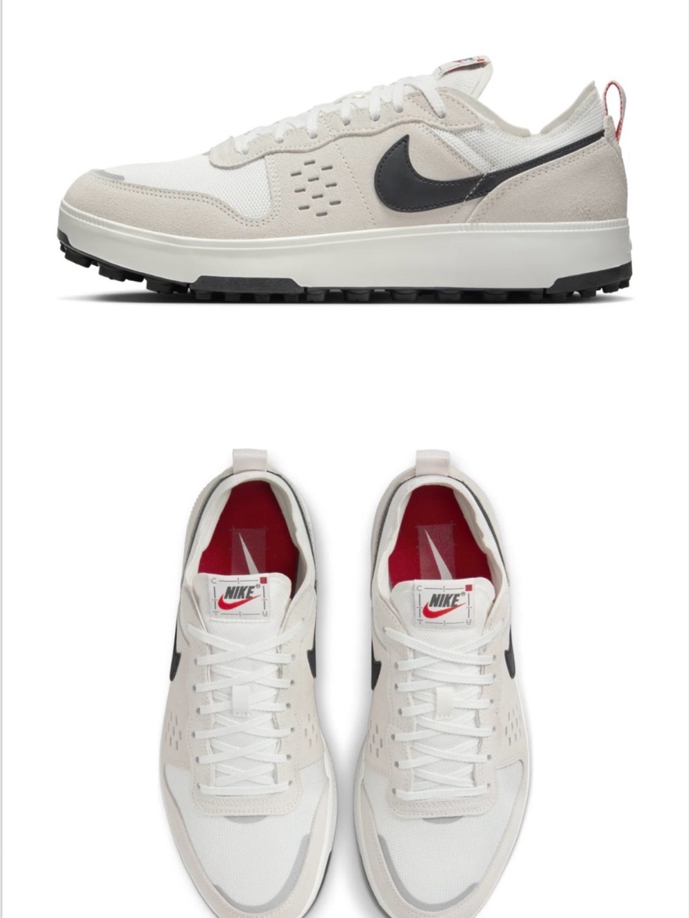Nike women’s White and Beige Low-Top Sneakers with Black Swoosh (BRAND NEW)